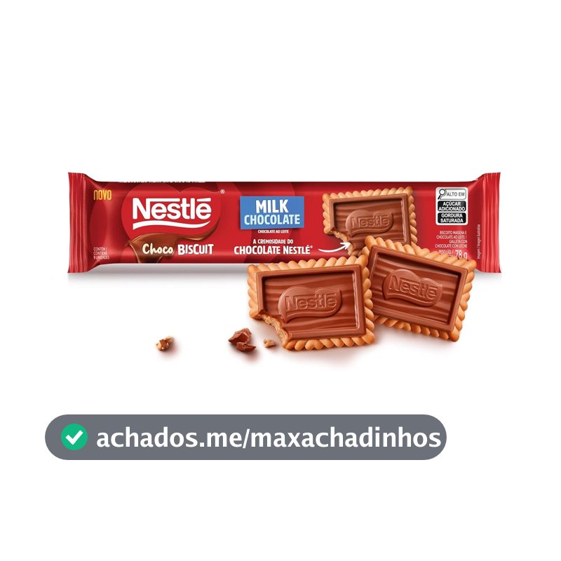Biscoito com Chocolate Chocobiscuit NESTLÉ Ao Leite 78g
