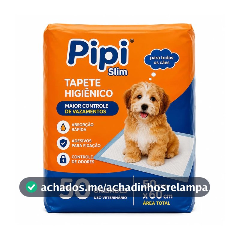 Tapete Higiênico para Cachorro Pipi Slim 50 Unidades 50x60cm