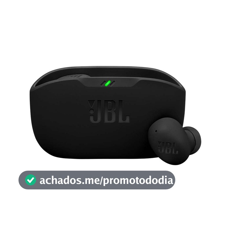 Fone de Ouvido Sem Fio, JBL, Bluetooth, Wave Buds 2, Intra Auricular, Sem Fio, Resistente À Água e Poeira - Preto