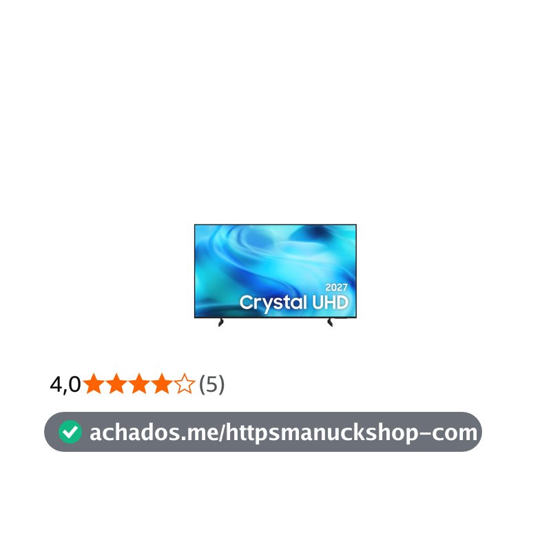 Samsung Smart TV 70" Crystal UHD 4K U8000H 26/2027, Vision AI Companion, Modo Estádio, Xbox Cloud Gaming