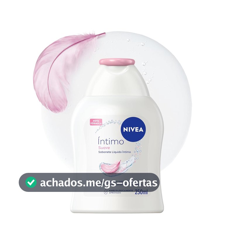 NIVEA Sabonete Líquido Íntimo Suave 250ml, Limpeza Delicada, Mantém pH Natural, Extrato de Camomila, Cuidado Calmante, Uso Diário