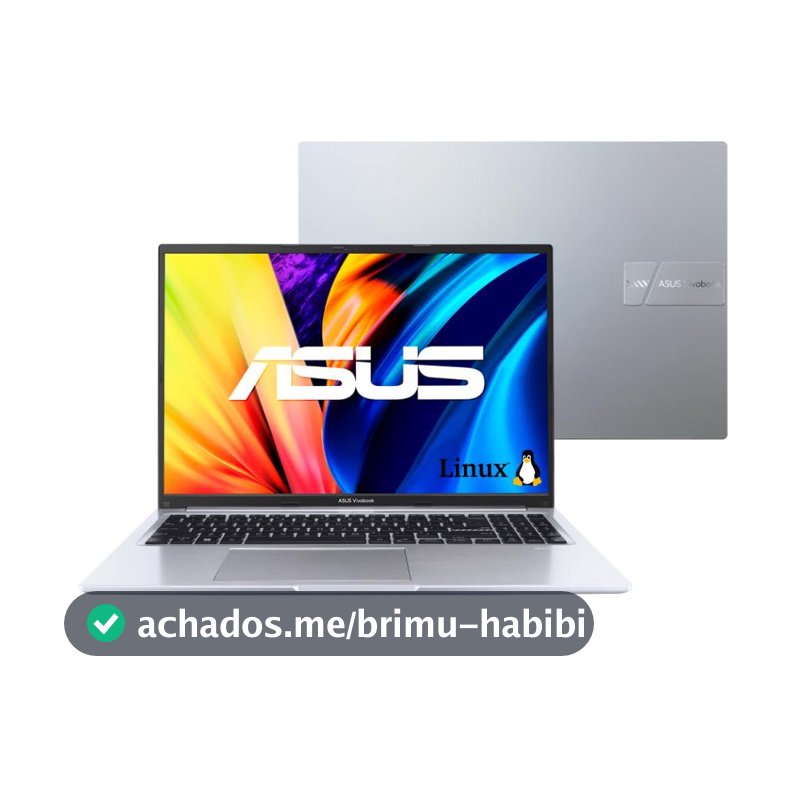 Notebook ASUS Vivobook 16 Intel Core i7, 8 GB, 512 GB SSD, KeepOS/Linux, 16'' FHD, Cool Silver - X1605VA-MB742