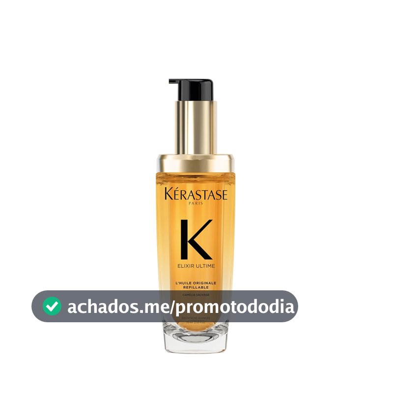 Kérastase Elixir Ultime L'Huile Originale, Óleo Capilar Nutrição Profunda, Brilho Proteção Térmica, Antifrizz e Maciez para Todos os Tipos de Cabelo, 75ml