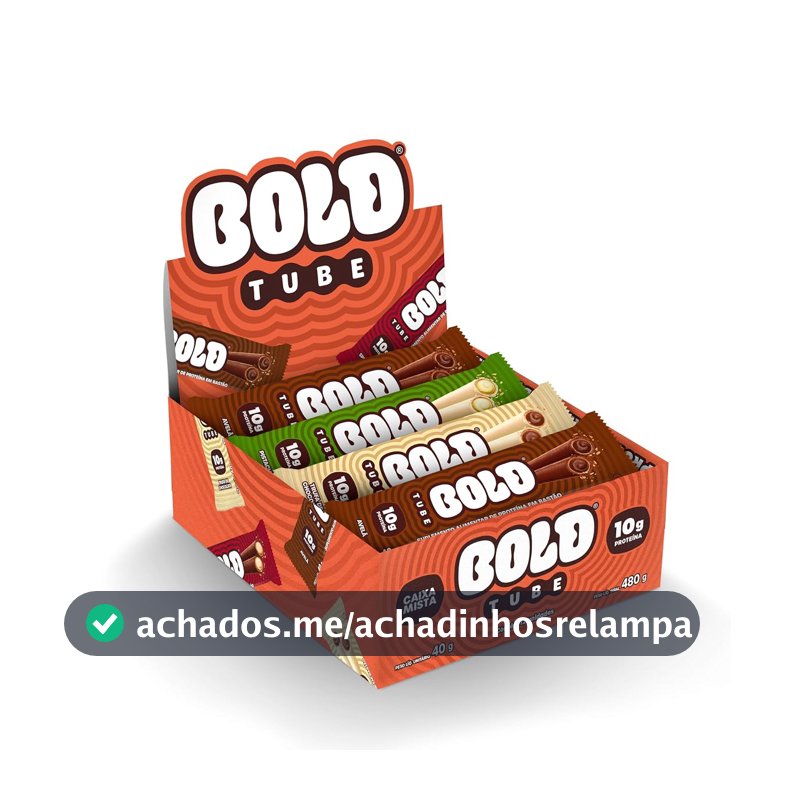 BOLD Tube Chocolate Proteico Caixa Mista 10g de Proteína (12 Un.)