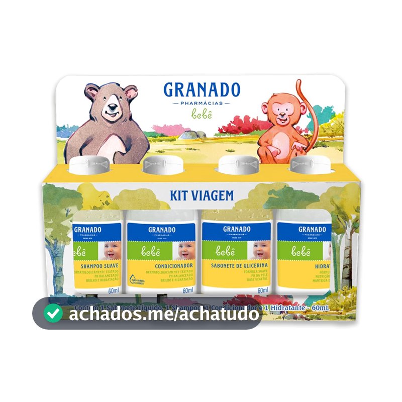 Kit de Viagem para Bebê Granado, 60ml, Kit com 4 Unidades