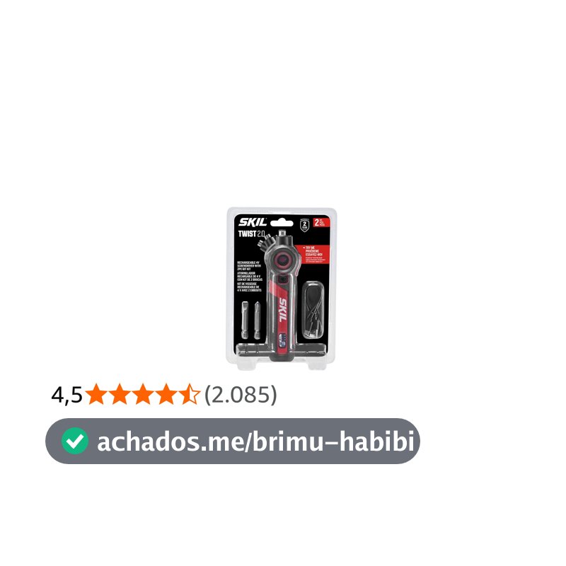 SKIL Chave de fenda Twist 2.0 recarregável de 4 V com cabeça giratória, configuração de torque, cabo de carregamento USB-C e conjunto de 2 bits SD5619-01