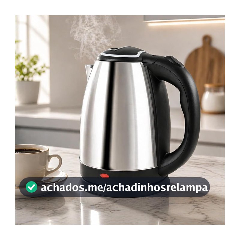 Chaleira Elétrica Inox 110V 1,8L Aquecimento Rápido Desligamento Automático
