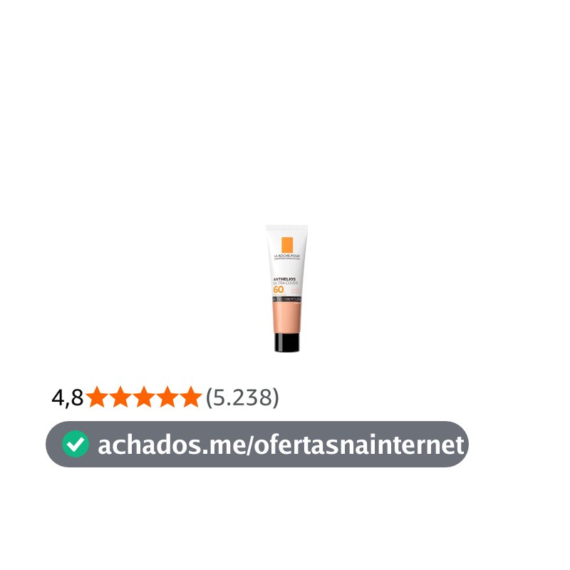 La Roche-Posay, Ultra Cover, Protetor Solar com Cor e Performance de Maquiagem, 12h de cobertura de base em uma única camada, Textura Fluida, Oil free, Toque Seco, FPS60, 30g