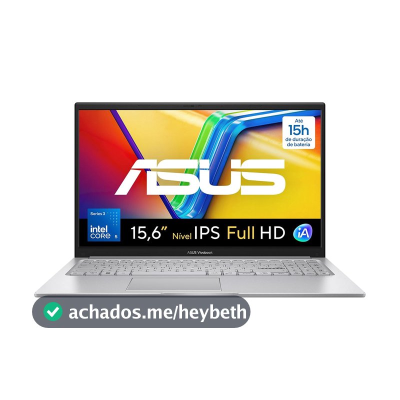 Notebook ASUS Vivobook 15, Intel Core 5, 8 GB, 256 GB SSD, W11 Home, 15.6'' FHD, Cool Silver - X1504MA-BQ300W