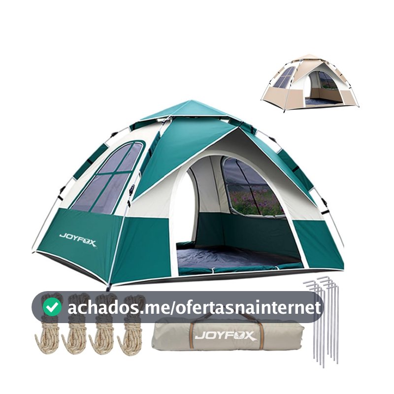 Barraca Camping Autoamatica Impermeavel 3-4 Pessoas 210  200  130cm, Praia Acampamento Duas Portas E Duas Janelas, Ventilação De Quatro Lados