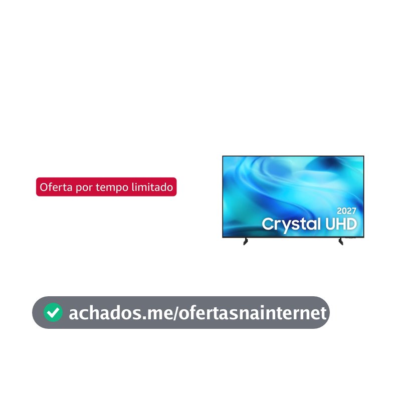 Samsung Smart TV 50" Crystal UHD 4K U8000H 26/2027, Vision AI Companion, Modo Estádio, Xbox Cloud Gaming