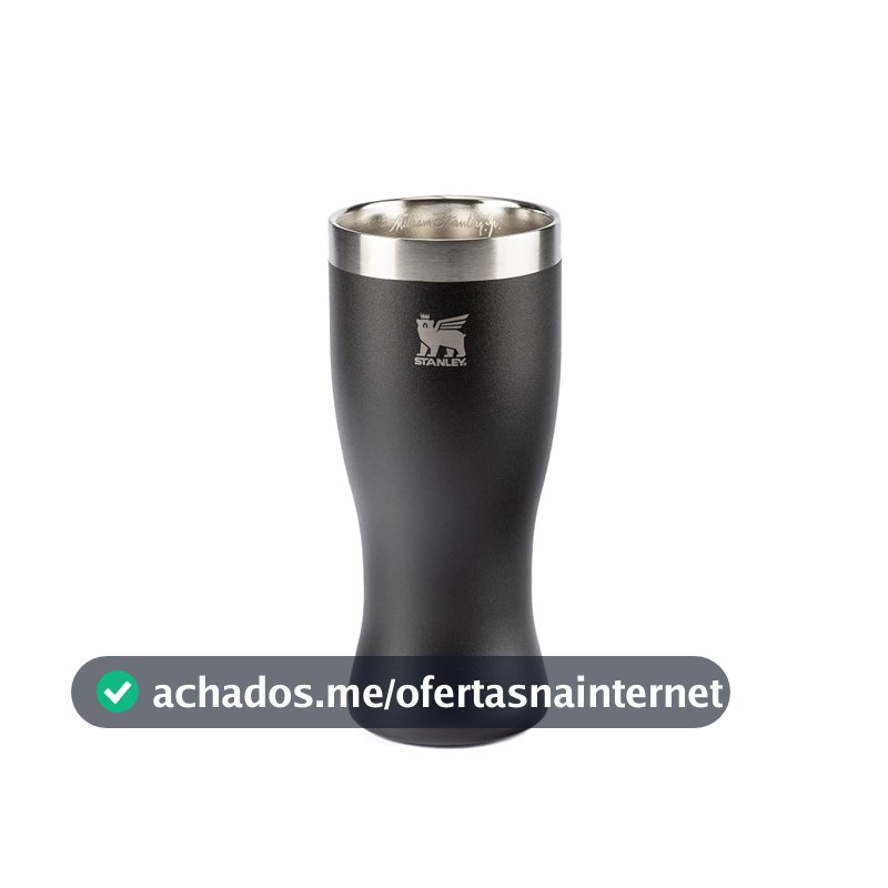 Stanley - Copo Térmico Pilsner, 444ml, Copo para Bebidas Frias ou Quentes, Foundry Black