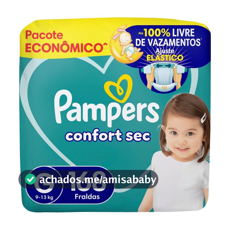 Fralda Pampers Confort Sec Tamanho G 168 Unidades