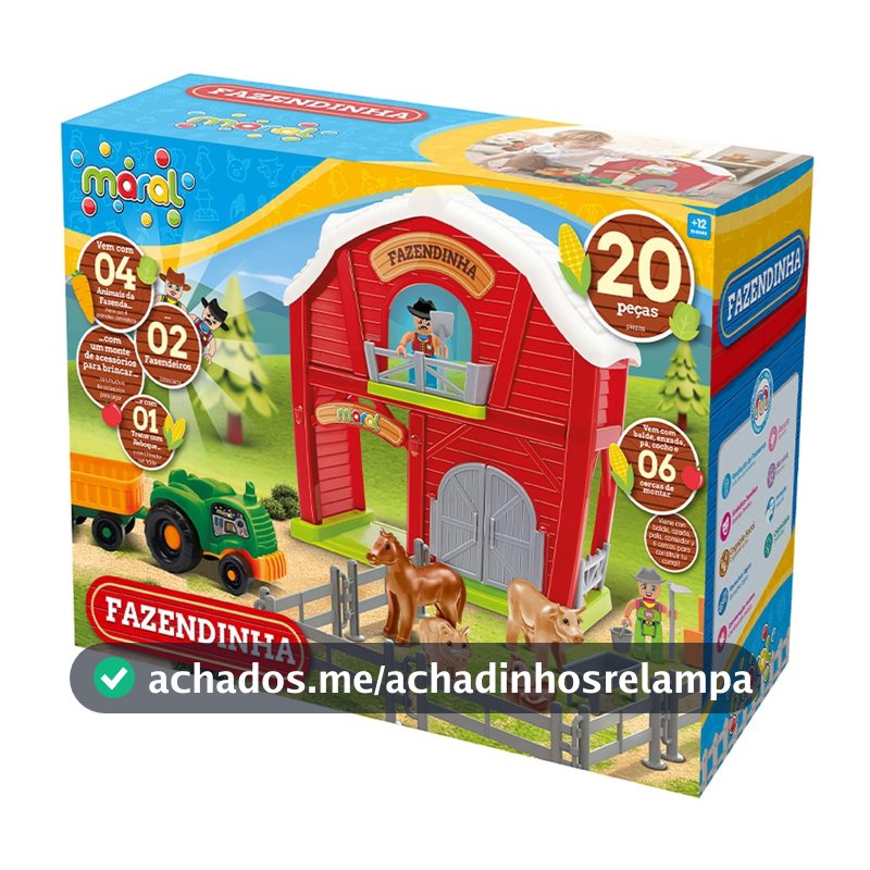 Brinquedo Educativo, Maral, Fazendinha, 21 peças