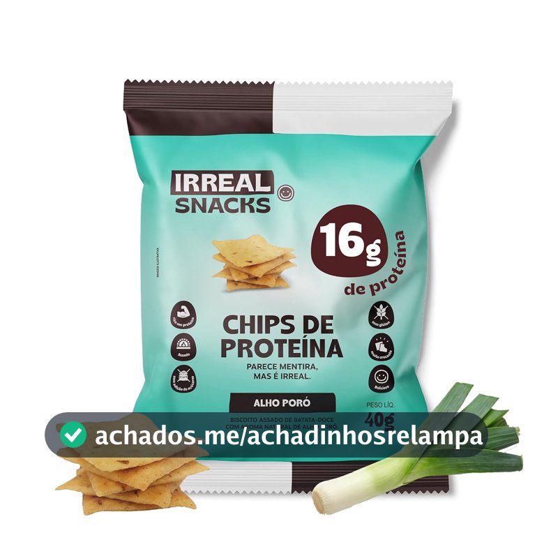 Irreal Snacks, Sabor Alho Poró, 40g