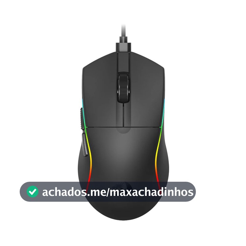 Mouse Gamer Redragon Deicide RGB Preto PAW3313 1000DPI M816-RGB USB-C REMOVIVEL