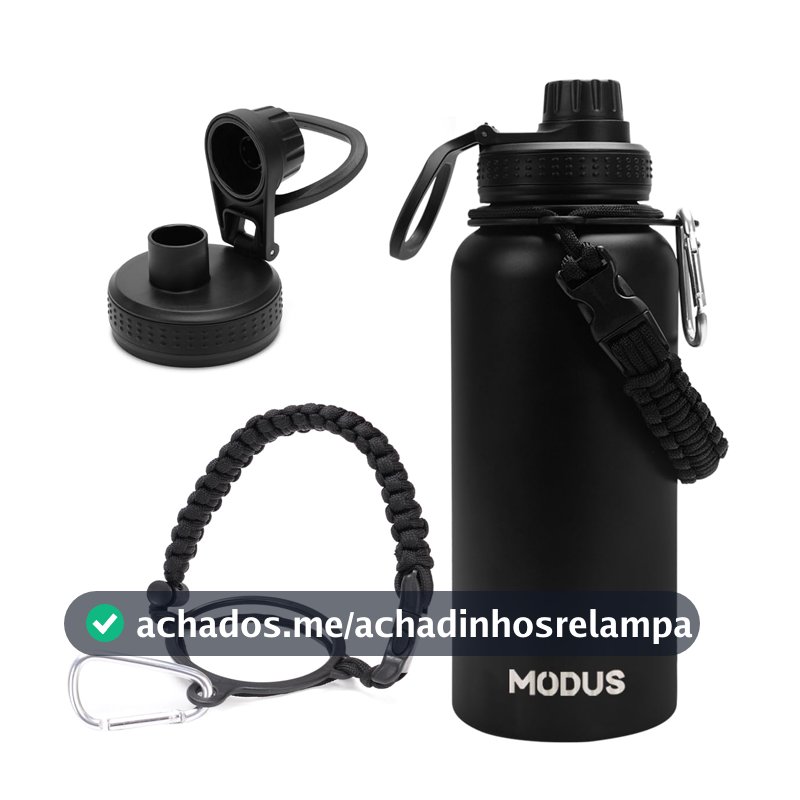 Garrafa Térmica De Água Isolada 950ml De Aço Inox Com Alça