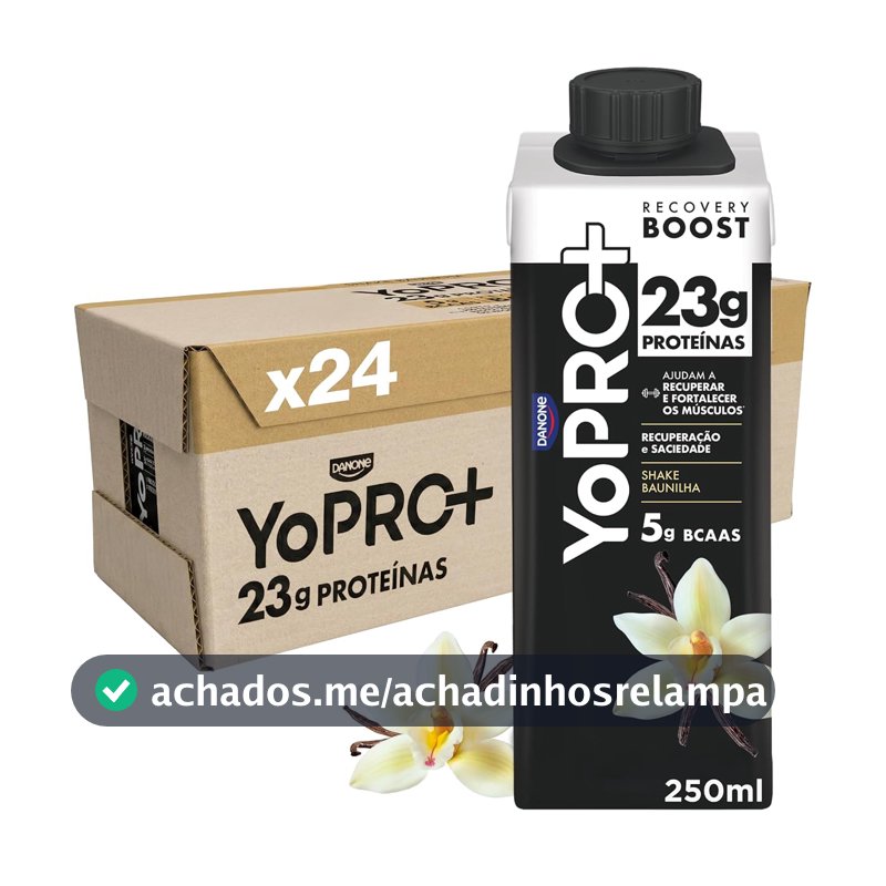 Pack YoPRO Bebida Láctea UHT Baunilha, Alto Teor de Proteína (23 g), Caixinha 250 ml – 24 Unidades