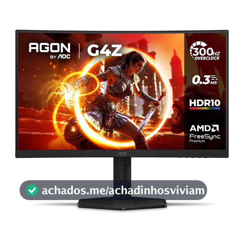 Monitor Gamer Curvo AOC AGON G4Z 27" 300Hz 0,3ms HDR10 Base Ajustável C27G4Z/P