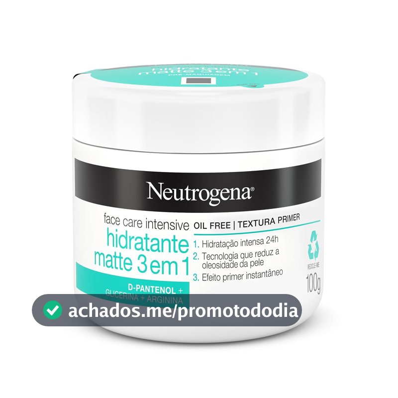 Creme Hidratante Facial Matte 3 em 1 Neutrogena, Sem Perfume, 100g