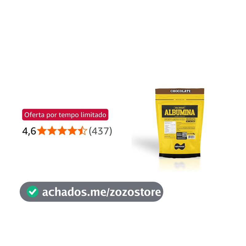 Albumina Chocolate 1Kg - Naturovos, Naturovos