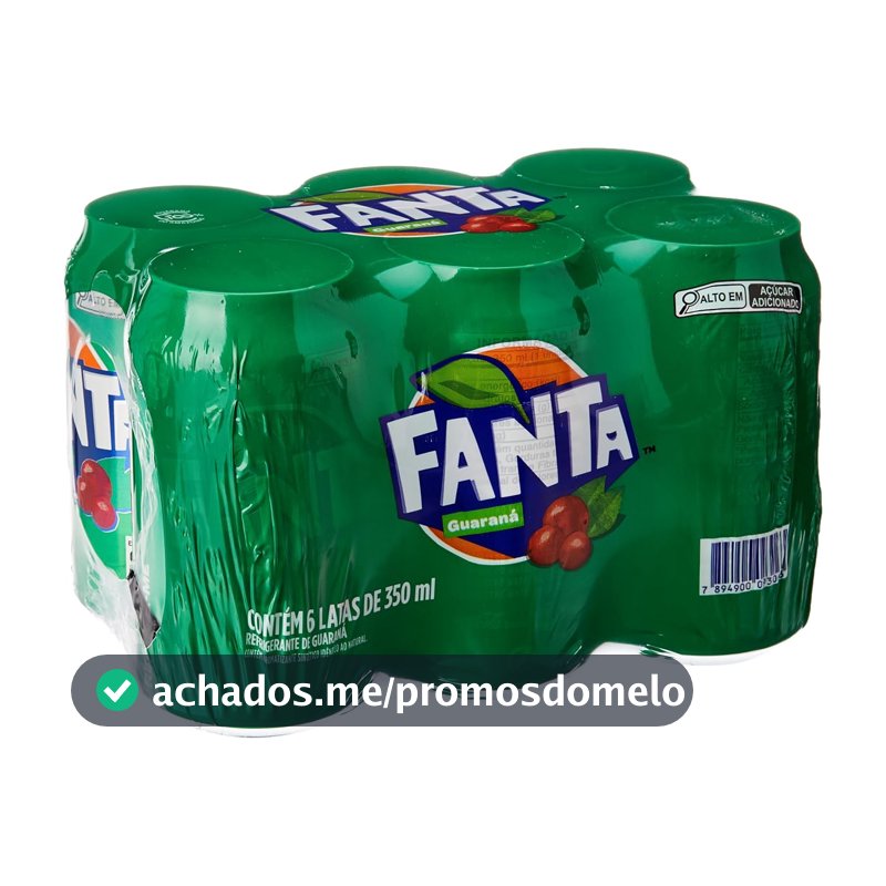 Refrigerante de Guaraná Fanta, 350ml, Pack com 6 Unidades