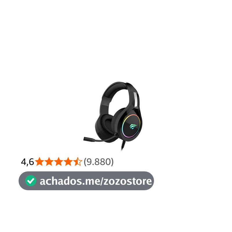 Havit Headphone Fone de Ouvido H2232d, Gamer, Iluminação RGB, com Microfone, Falante de 50mm, Conector 3.5mm, HAVIT, HV-H2232d, Cabo USB para Iluminação