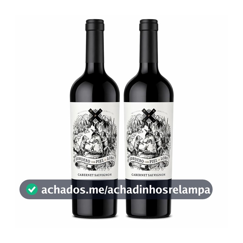 Kit 2 Vinhos Tinto Argentino Cordero Con Piel de Lobo Cabernet Sauvignon 750ml – Encorpado, Aromas Intensos, Ideal para Presente e Harmonização com Carnes