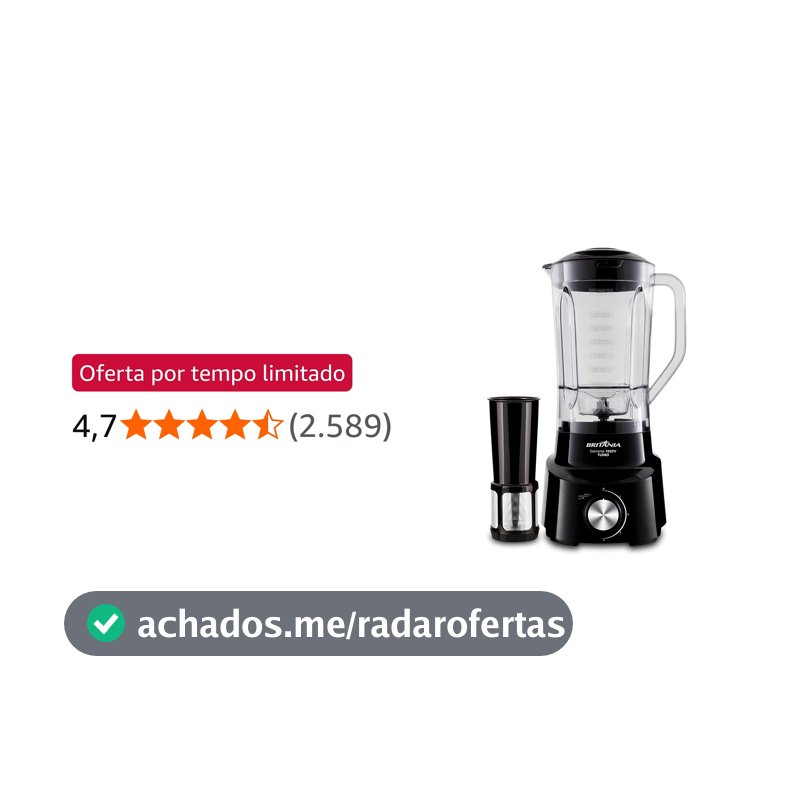 Liquidificador, Diamante, 900w, Preto, 220v, Britânia