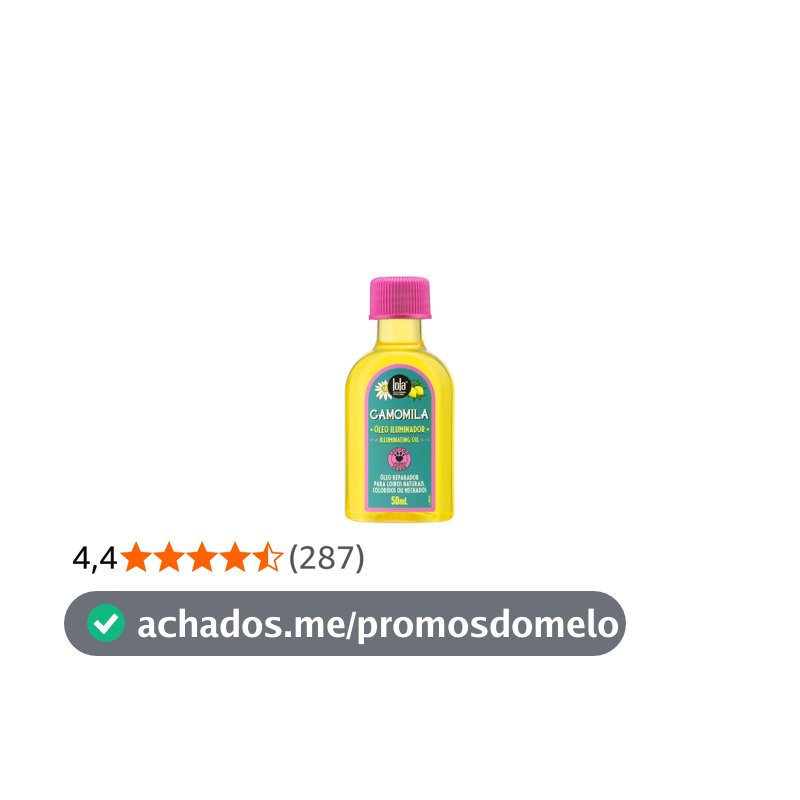 Óleo Iluminador de Camomila 50ml, Lola Cosmetics