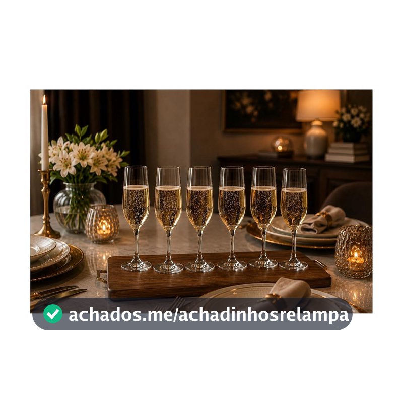 Scazu - Jogo de 6 Taças de Champanhe para Brindes Casamentos e Festas Premium Elegante Durável Transparente Resistênte (Taças de Champanhe em Vidro)
