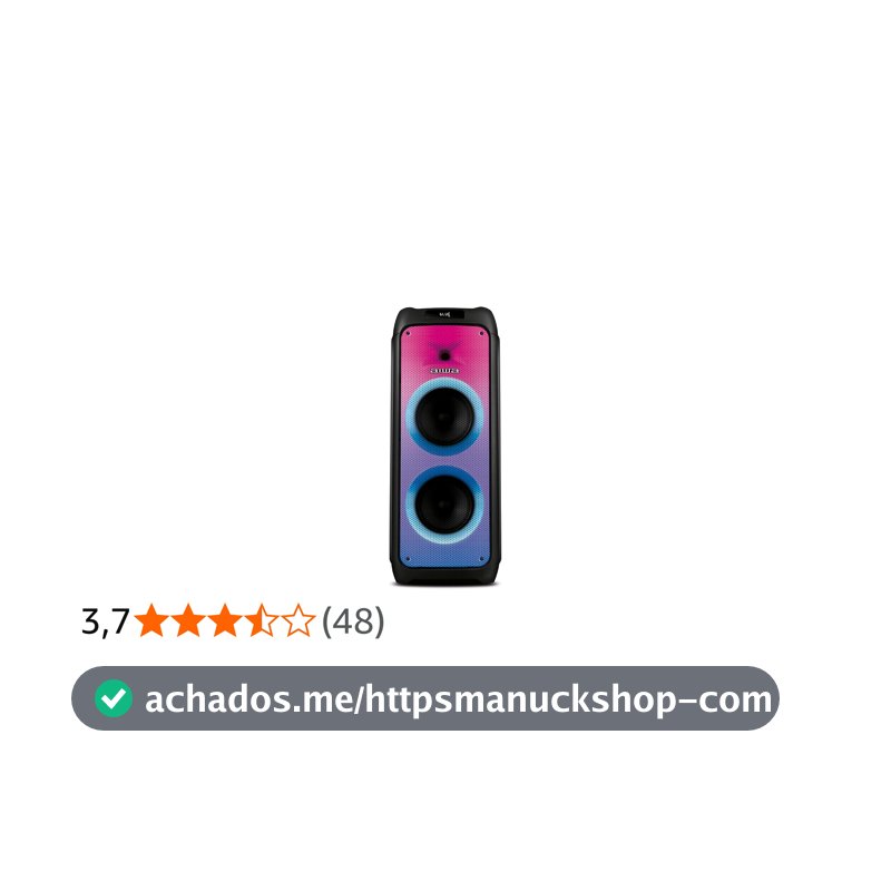 Caixa de Som PartyBox AIWA PB-06 Bluetooth 20H RGB USB TWS Preto