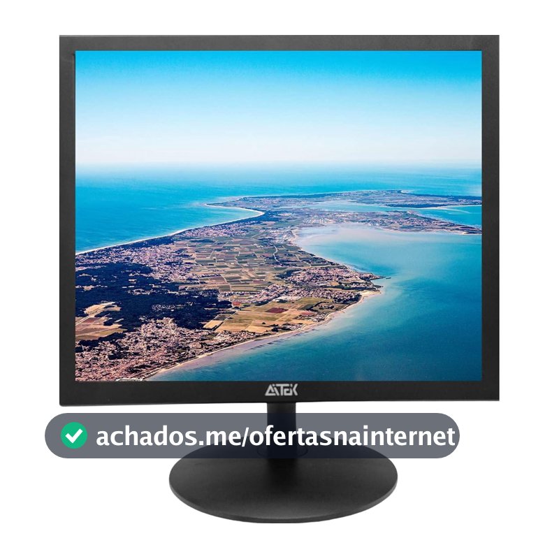 Monitor LED 17" Compacto, Full HD 1920x1080p, 5ms 4:3 Visualização Ampla 160/170 Entrada e Saída HDMI/VGA/AV/USB Tela anti-reflexo