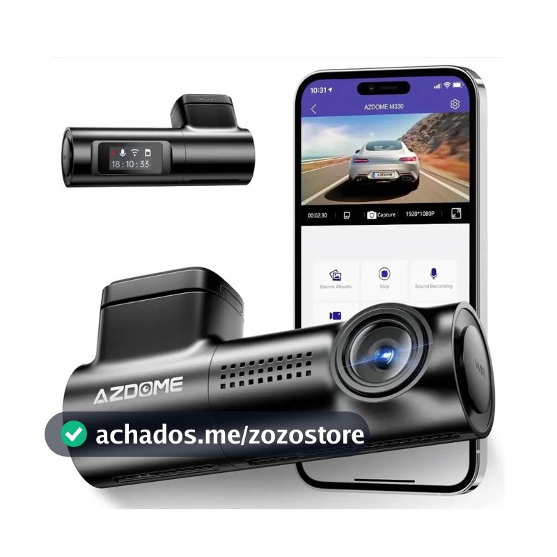Câmera Automotiva WiFi Dash Cam FHD 1080P Frente para Carros M330, Visão Noturna, Detecção de Movimento, Conectividade WiFi, Gravação de Alta Performance, Perfeita para Segurança Veicular