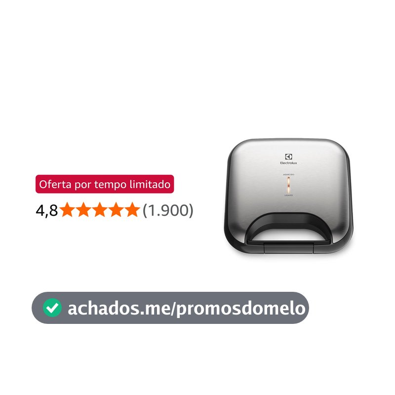 Sanduicheira grill chapa ondulada elétrico Electrolux antiaderente inox ESG20 127v