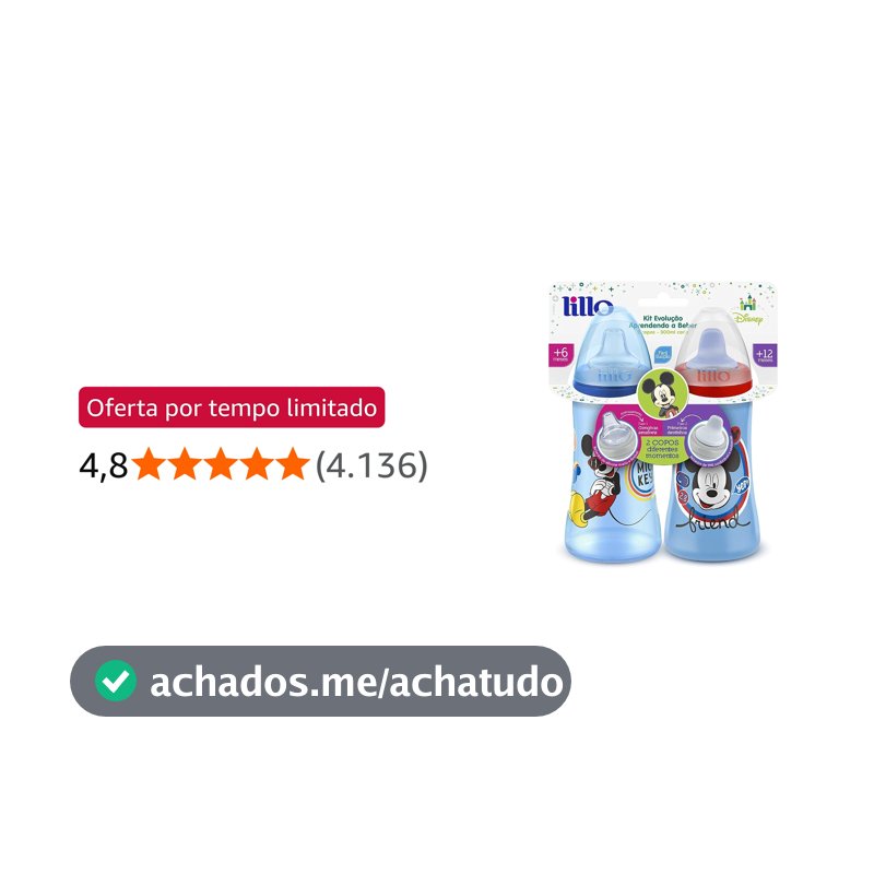 Pack 2 Copos Colors Disney - Lillo, Azul