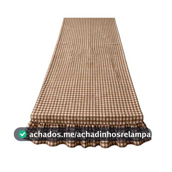 Trilho com Babado Caminho Passadeira Centro de Mesa Oxford Xadrez Farm House 45x145cm(Café)