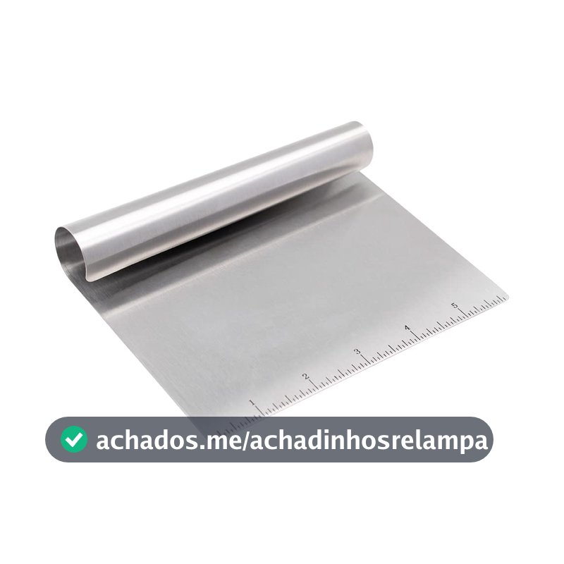 Espátula para Confeitar Mimo Style, Aço Inox, 15 cm x 12 cm, com Régua Medidora, Multiuso para Cortar e Raspar