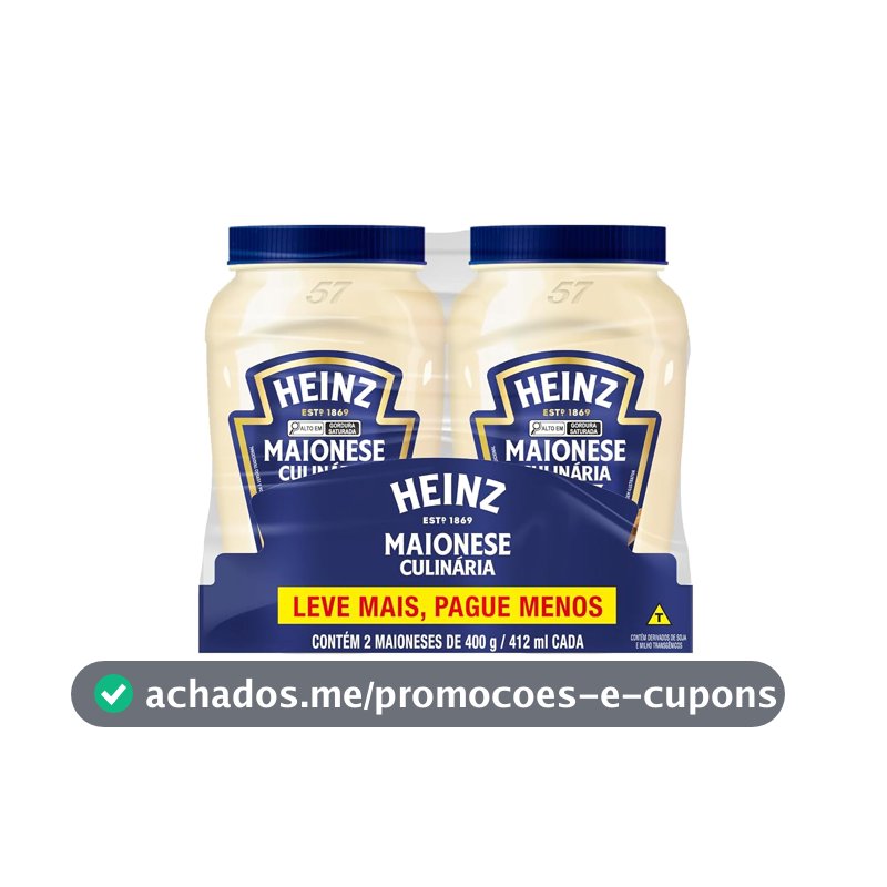 Heinz Pack Maionese Tradicional, 400G - 2 unidades