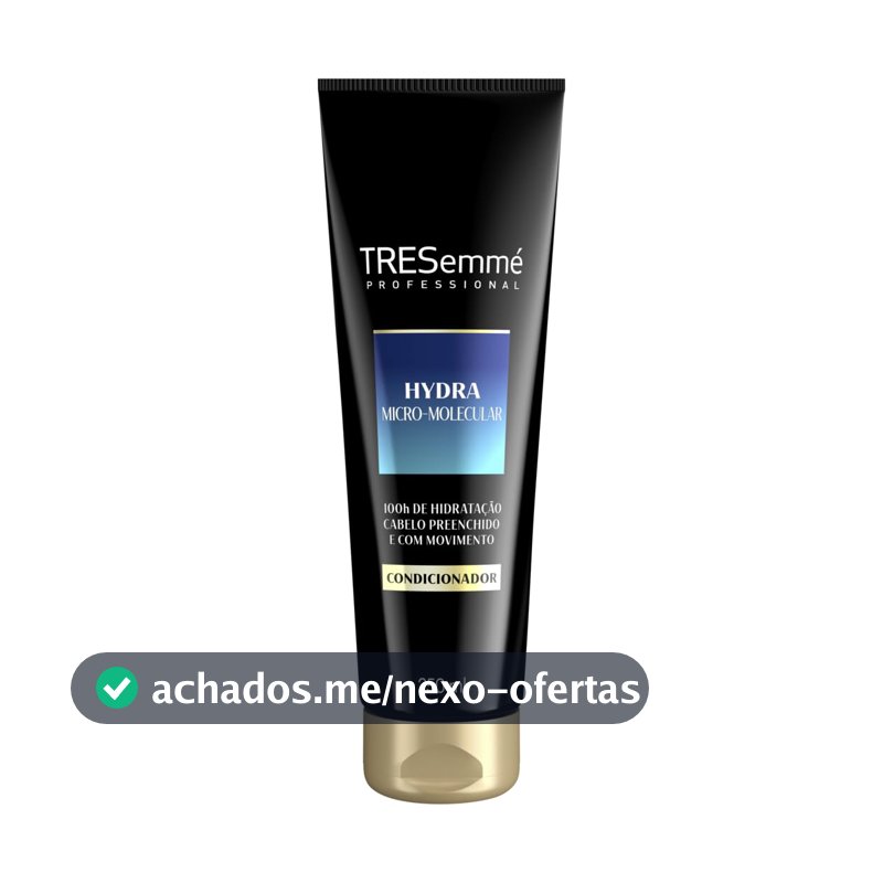 Condicionador Para Cabelos Mais Hidratados, Macios, Preenchidos e com Movimento TRESemmé Professional Hydra Micro-Molecular 100 Horas de Hidratação com Performance Profissional 250mL