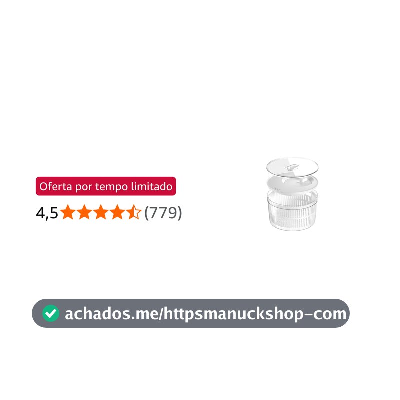 Ou Kit Organizador e Secador de Saladas 5,5L Natural Linha Clear Fresh