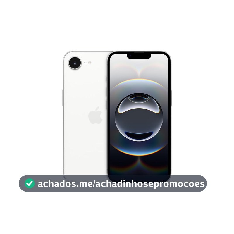 iPhone 16e Apple 128GB, Câmera 48MP, Tela Super Retina XDR 6,1", Branco
