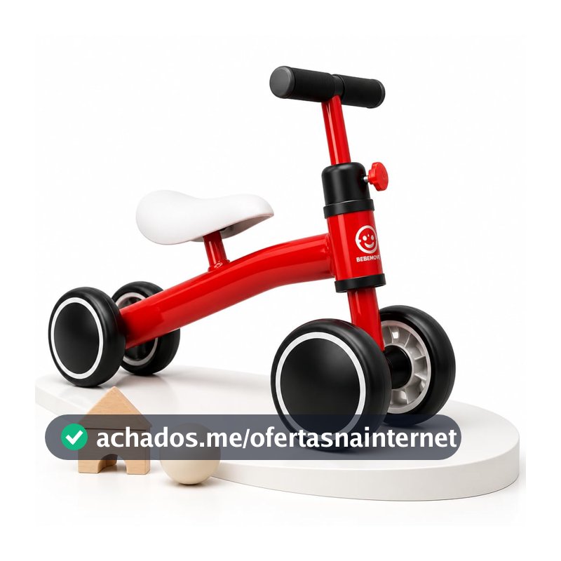 Bicicleta de Equilíbrio Infantil 4 Rodas Sem Pedal