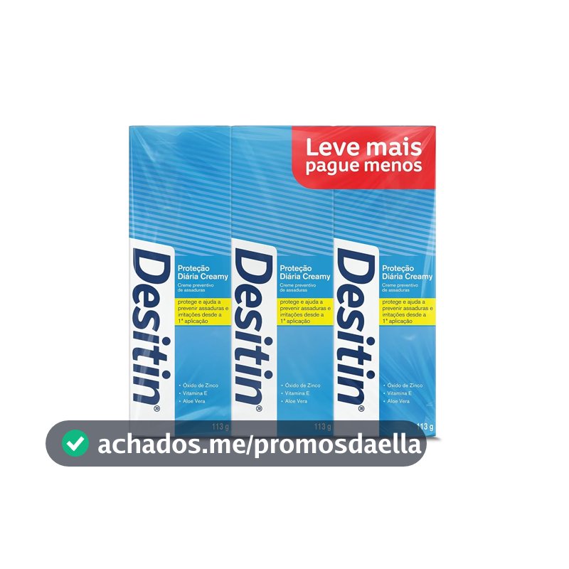 Creme Preventivo de Assaduras Desitin Creamy, Kit com 3 Unidades 113g
