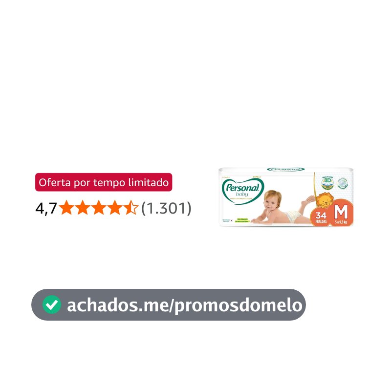 Personal 'Fralda Baby Premium Protection M Com 34 Unidades