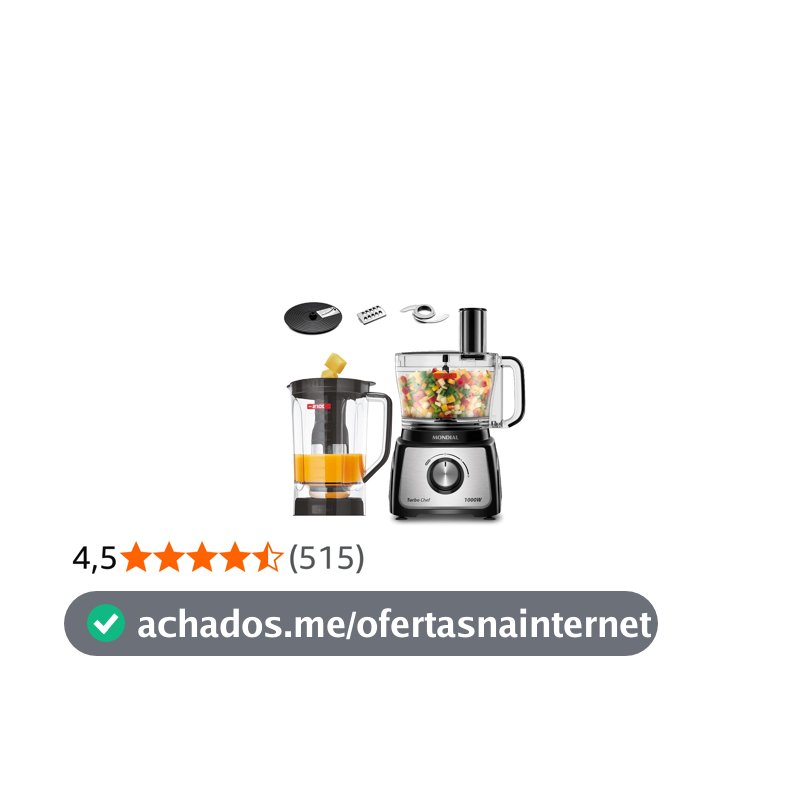 MONDIAL Multiprocessador Turbo Chef 5 em 1, Preto, 1000W, 110V - MPN-01-B