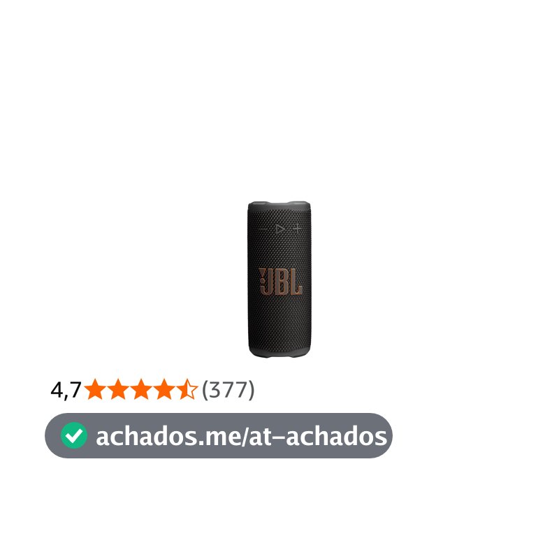 JBL Grip, Caixa de Som Bluetooth Portátil à Prova d'Água com Luz - Preto