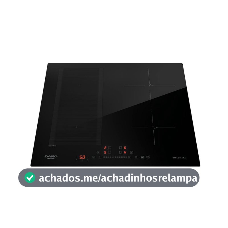 Cooktop de Indução 4 Bocas Preto com Zona Flexível Dako Diplomata 220V