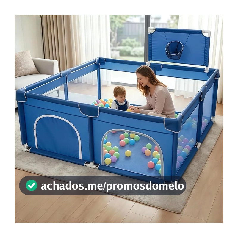 Cercadinho Infantil para Bebê Seguro, Desmontável e portátil, com tela de proteção