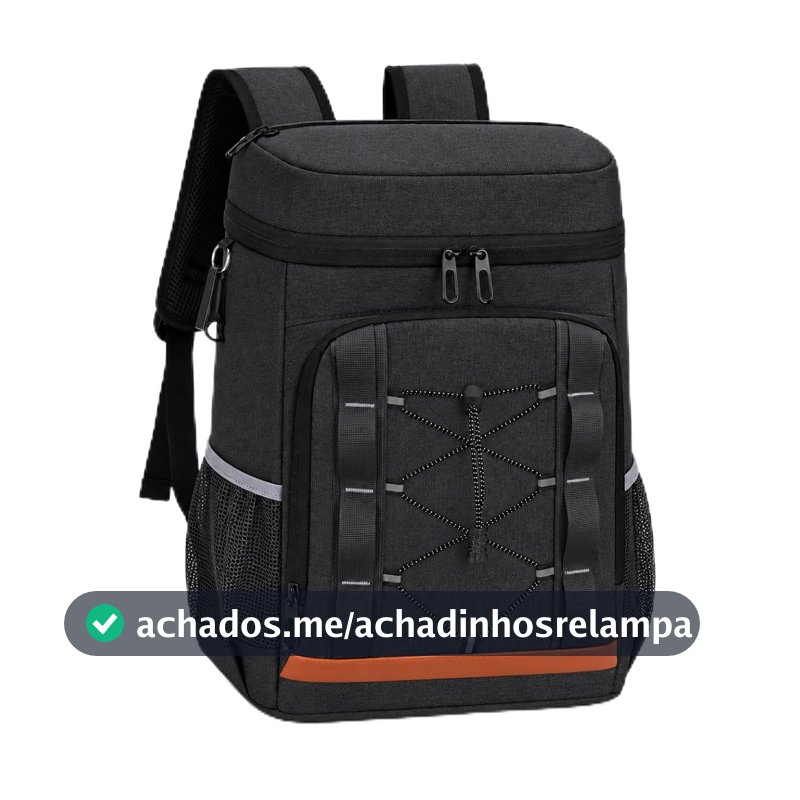 Mochila Térmica 30L Impermeável Oxford com Forro PEVA 32x19x46cm